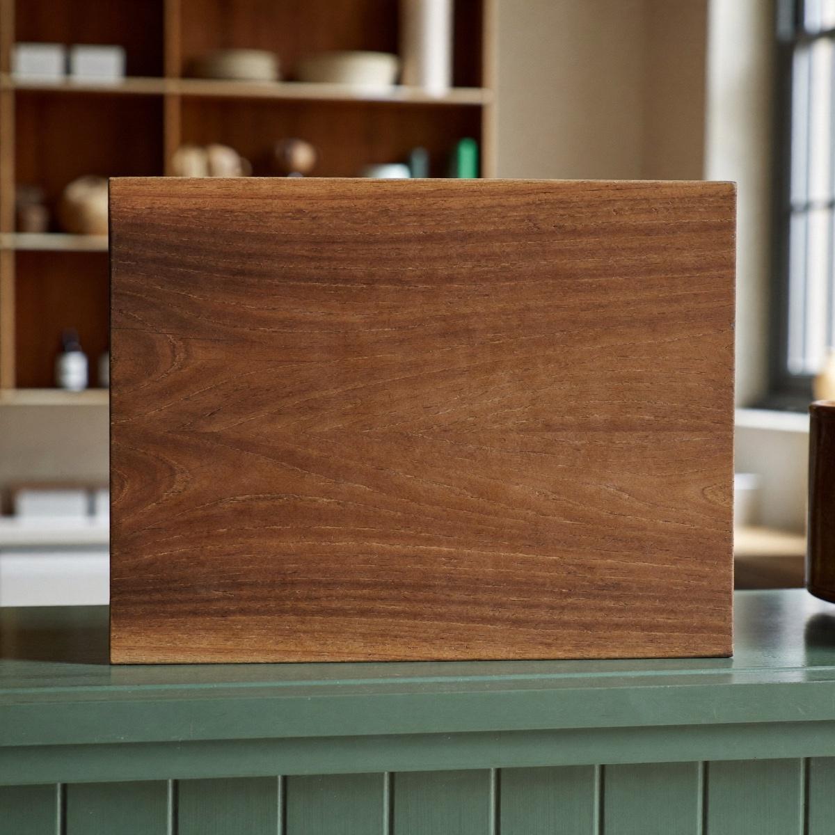 A walnut cutting board.
