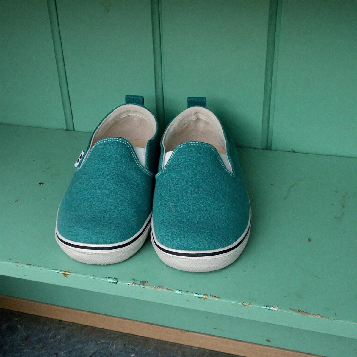 A pair of small kids sneakers.