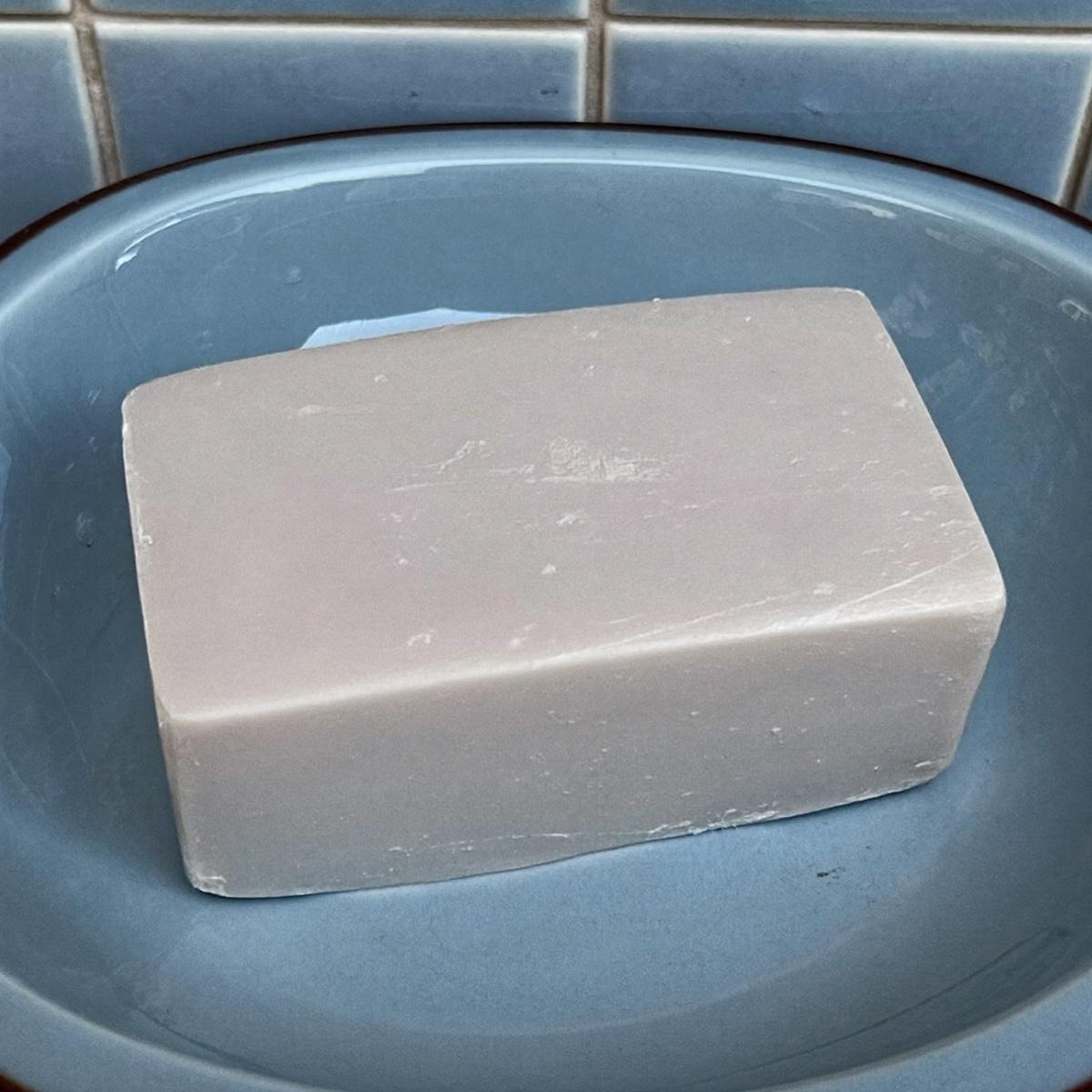 A bar of handmade soap.